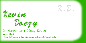 kevin doczy business card